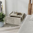HABITAT ET JARDIN - Table de chevet en bois "Onda" - 38 x 31 x 18 cm - Beige - vignette