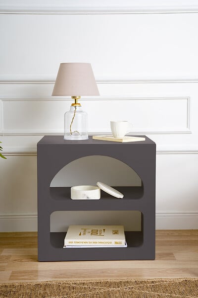 HABITAT ET JARDIN - Table de chevet en bois "Lorin" - 50 x 40 x 50 cm - Gris anthracite - large