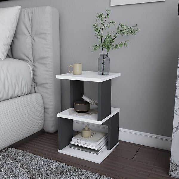HABITAT ET JARDIN - Table de chevet en bois "Carter" - 30 x 30 x 49 cm - Blanc - large