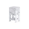 HABITAT ET JARDIN - Table de chevet en bois "Ema" 30 x 30 x 55 cm - Marbre de Carrare - vignette