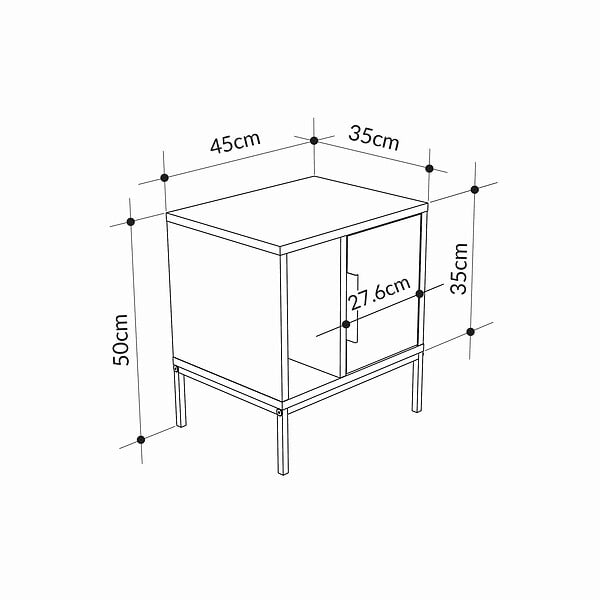 HABITAT ET JARDIN - Table de chevet en bois "Glynn" - 45 x 35 x 50 cm - Marron - large