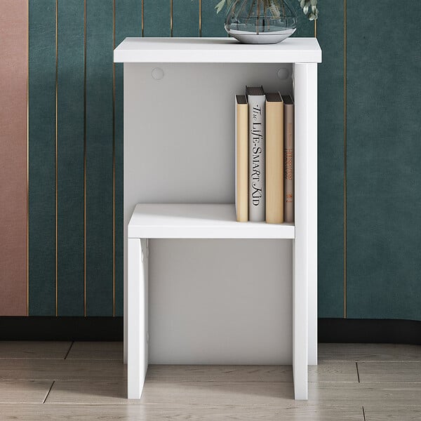 HABITAT ET JARDIN - Table de chevet en bois "Roisin" - 30 x 30 x 50 cm - Blanc - large
