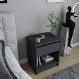 HABITAT ET JARDIN - Table de chevet en bois "Sheridan" - 45 x 40 x 53 cm - Gris anthracite - vignette