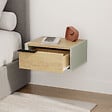 HABITAT ET JARDIN - Table de chevet murale en bois "Eco" - 40 x 30 x 19 cm - Vert - vignette