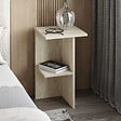 HABITAT ET JARDIN - Table de chevet en bois "Leray" - 36 x 36 x 60 cm - Travertin - vignette