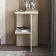 HABITAT ET JARDIN - Table de chevet en bois "Leray" - 36 x 36 x 60 cm - Travertin - vignette