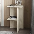 HABITAT ET JARDIN - Table de chevet en bois "Leray" - 36 x 36 x 60 cm - Travertin - vignette