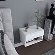 HABITAT ET JARDIN - Table de chevet en bois "Jamot" - 45 x 29 x 32 cm - Blanc - vignette
