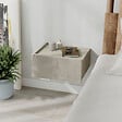HABITAT ET JARDIN - Table de chevet avec éclairage LED en bois "Onda" - 38 x 31 x 18 cm - Beige - vignette