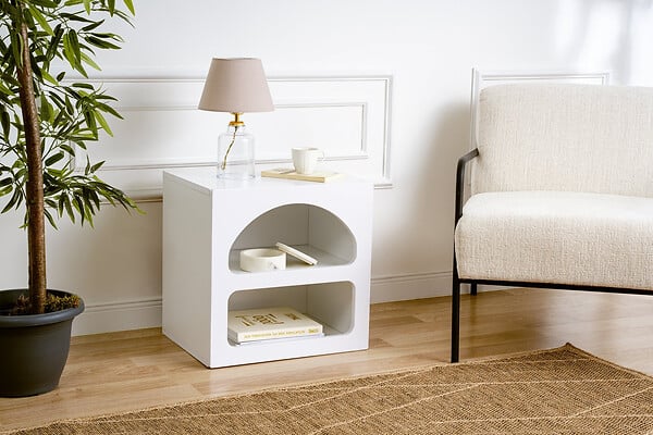 HABITAT ET JARDIN - Table de chevet en bois "Lorin" 50 x 40 x 50 cm - Blanc - large