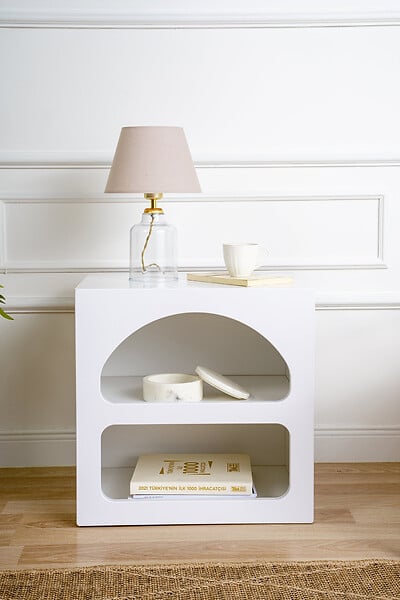HABITAT ET JARDIN - Table de chevet en bois "Lorin" 50 x 40 x 50 cm - Blanc - large