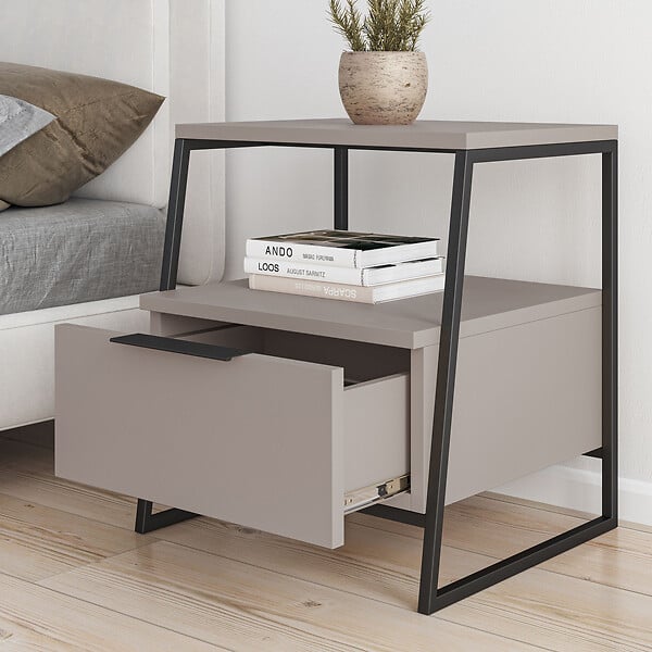 HABITAT ET JARDIN - Table de chevet en bois "Pal" 45 x 41 x 50 cm - Mocha léger - large