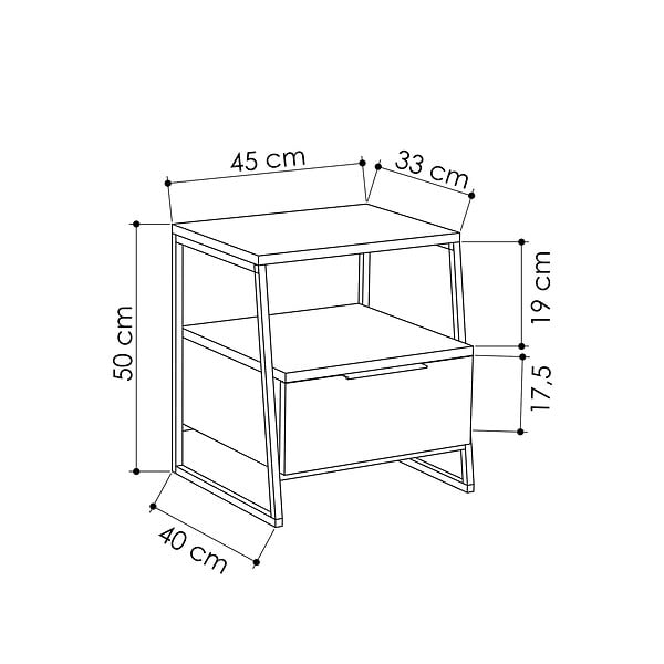 HABITAT ET JARDIN - Table de chevet en bois "Pal" 45 x 41 x 50 cm - Mocha léger - large