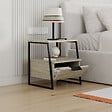 HABITAT ET JARDIN - Table de chevet en bois "Pal" - 45 x 40 x 50 cm - Travertin - vignette