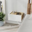 HABITAT ET JARDIN - Table de chevet en bois "Onda" - 38 x 31 x 18 cm - Blanc - vignette