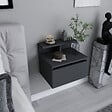 HABITAT ET JARDIN - Table de chevet murale en bois "Alice" - 40 x 32 x 35 cm - Gris anthracite - vignette