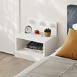 HABITAT ET JARDIN - Table de chevet avec ampoule en bois "Treo" - 40 x 30 x 34 cm - Blanc - vignette
