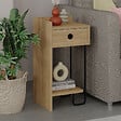 HABITAT ET JARDIN - Table de chevet gauche en bois "Sirius" - 32 x 30 x 61 cm - Beige - vignette