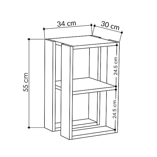 HABITAT ET JARDIN - Table de chevet en bois "Lonie" 30 x 30 x 55 cm - Blanc - large