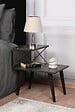 HABITAT ET JARDIN - Table de chevet en bois "Cross" 50 x 40 x 55 cm - Anthracite - vignette