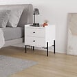HABITAT ET JARDIN - Table de chevet en bois "Malta" - 45 x 35 x 52 cm - Blanc - vignette