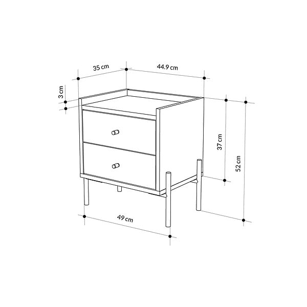 HABITAT ET JARDIN - Table de chevet en bois "Malta" - 45 x 35 x 52 cm - Blanc - large