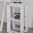 HABITAT ET JARDIN - Table de chevet en bois "Lonie" 30 x 30 x 55 cm - Marbre de Carrare - vignette