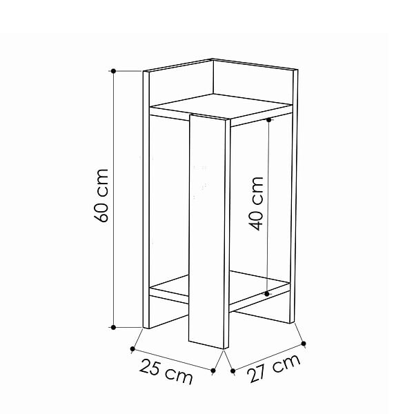 HABITAT ET JARDIN - Table de chevet en bois "Elos Right" - 25 x 27 x 60 cm - Beige - large