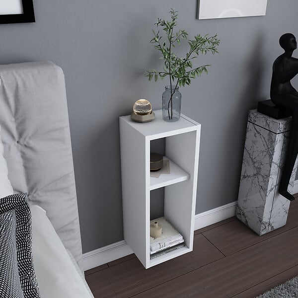 HABITAT ET JARDIN - Table de chevet en bois "Sault" - 23 x 22 x 60 cm - Blanc - large