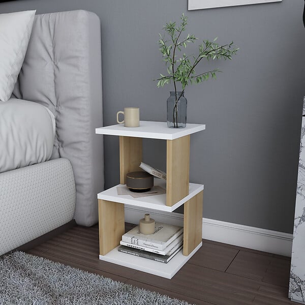 HABITAT ET JARDIN - Table de chevet en bois "Carter" - 30 x 30 x 49 cm - Blanc - large