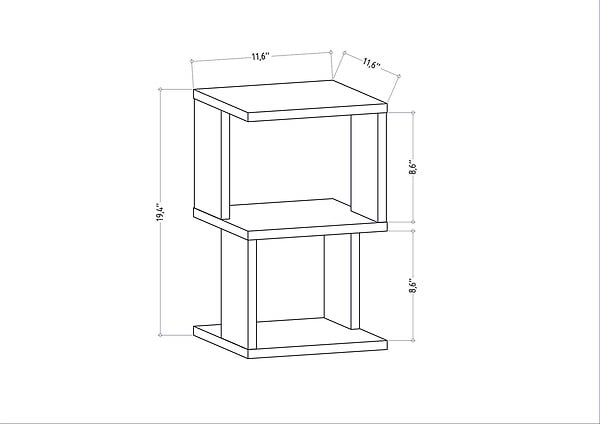 HABITAT ET JARDIN - Table de chevet en bois "Carter" - 30 x 30 x 49 cm - Blanc - large
