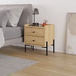 HABITAT ET JARDIN - Table de chevet en bois "Malta" - 45 x 35 x 52 cm - Marron clair - vignette