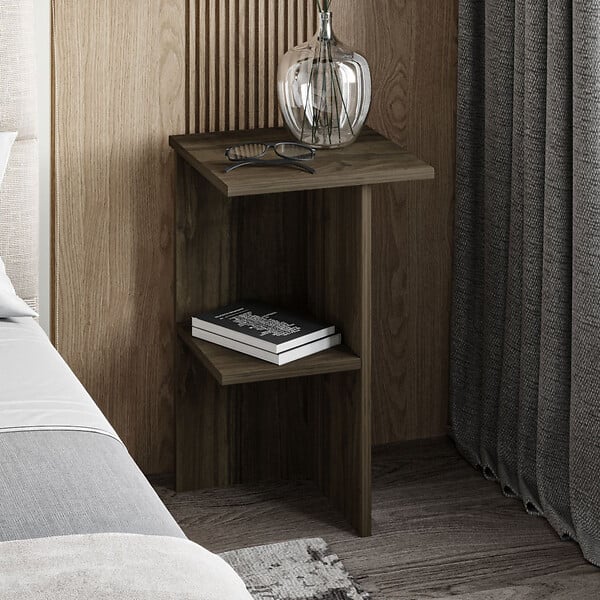 HABITAT ET JARDIN - Table de chevet en bois "Leray" - 36 x 36 x 60 cm - Marron - large