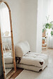 HABITAT ET JARDIN - Fauteuil-lit en tissu "Fold" - 80 x 60 x 70 cm - Crème - vignette