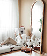 HABITAT ET JARDIN - Fauteuil-lit en tissu "Fold" - 80 x 60 x 70 cm - Crème - vignette