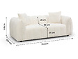 HABITAT ET JARDIN - Canapé droit en tissu style bubble "Balzac" - 3 places - Crème - vignette