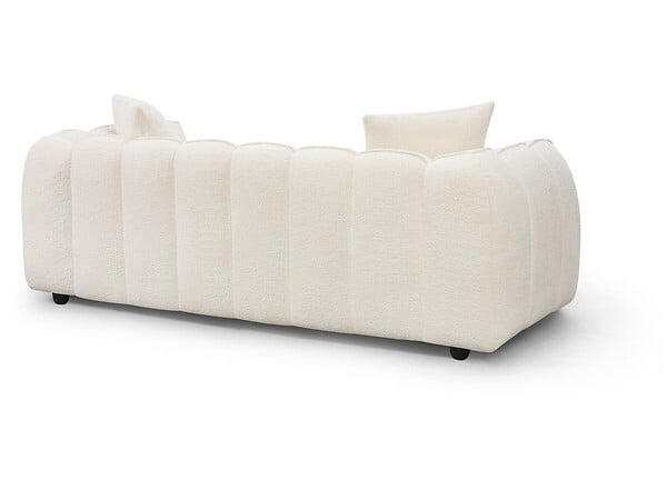 HABITAT ET JARDIN - Canapé droit en tissu style bubble "Balzac" - 3 places - Crème - large