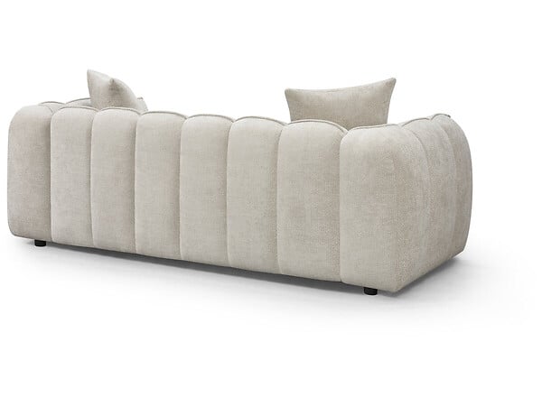 HABITAT ET JARDIN - Canapé droit en tissu style bubble "Balzac" - 3 places - Beige - large