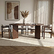 HABITAT ET JARDIN - Ensemble Table et Chaises (5 Pièces) en bois "Meridia 4" - 180 x 90 x 75 cm - Blanc - vignette