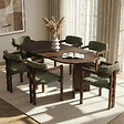 HABITAT ET JARDIN - Ensemble Table et Chaises (7 Pièces) en bois "Meridia 6" - 180 x 90 x 75 cm - Vert - vignette