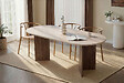 HABITAT ET JARDIN - Table à manger en bois "Sabella" - 200 x 90 x 75 cm - Travertin - vignette