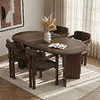 HABITAT ET JARDIN - Ensemble Table et Chaises (5 Pièces) en bois "Meridia 4" - 180 x 90 x 75 cm - Marron - vignette