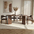 HABITAT ET JARDIN - Ensemble Table et Chaises (5 Pièces) en bois "Meridia 4" - 180 x 90 x 75 cm - Marron - vignette