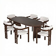 HABITAT ET JARDIN - Ensemble Table et Chaises (7 Pièces) en bois "Meridia 6" - 180 x 90 x 75 cm - Blanc - vignette