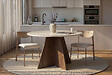 HABITAT ET JARDIN - Table à manger en bois "Virella" - 120 x 120 x 75 cm - Travertin - vignette