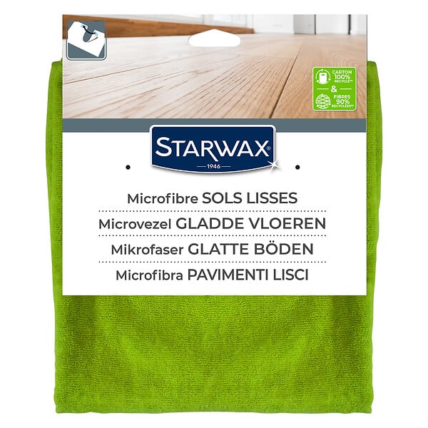 STARWAX - Serpillière microfibre - Sols lisses - 50x60 cm - large