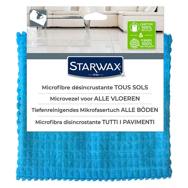 STARWAX - Serpillière microfibre désincrustante - Bleu - 50x60 cm - large
