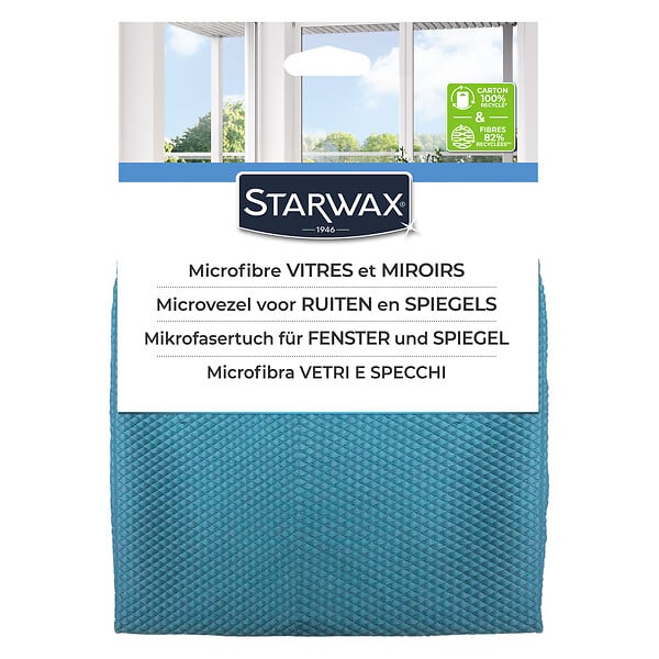 STARWAX - Lavette microfibre Vitres - Microfibre - Bleu - large