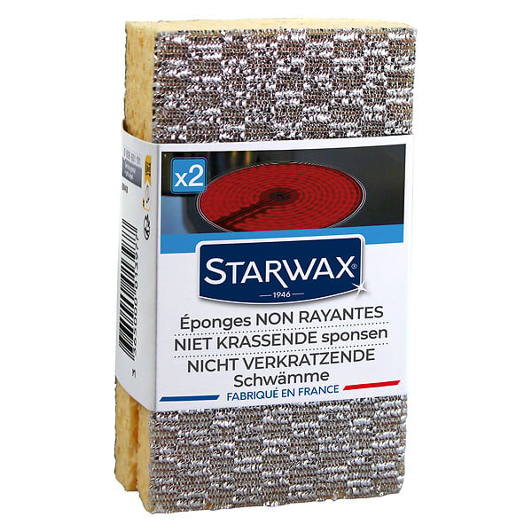 STARWAX - Eponges non rayantes - Végétal - Lot de 2 - large