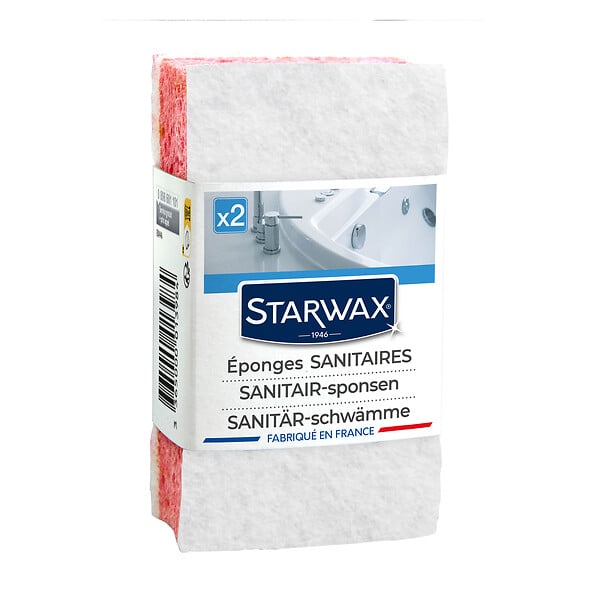 STARWAX - Lot de 2 éponges sanitaires 3 couches - large
